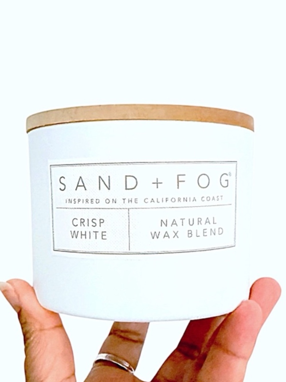 SAND + FOG Crisp White Large Bridal Scented Candle — White